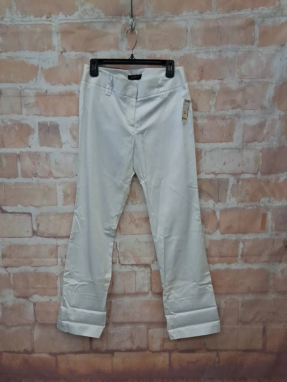 Classic Straight-Leg White Dress Pants by Unknown Brand